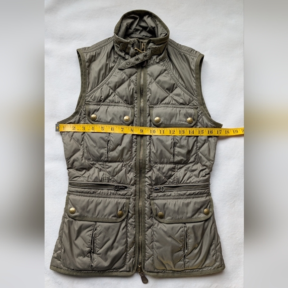 Vintage Ralph Lauren Sport Women’s Quilted Down Vest Olive Green Utility Size S - Picture 11 of 16